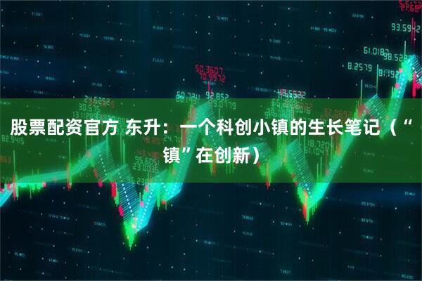 股票配资官方 东升：一个科创小镇的生长笔记（“镇”在创新）